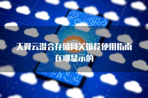 天翼云混合存储网关推荐使用指南在哪显示的
