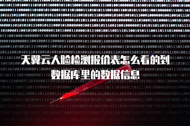 天翼云人脸检测报价表怎么看的到数据库里的数据信息
