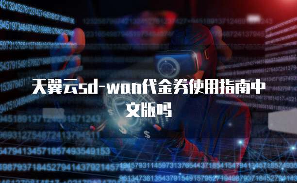 天翼云sd-wan代金券使用指南中文版吗