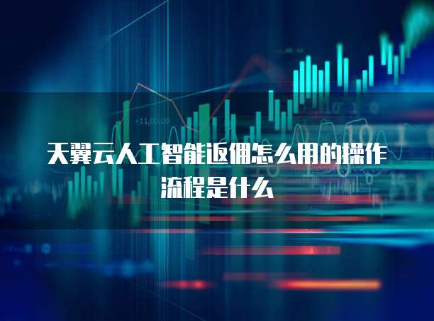 天翼云人工智能返佣怎么用的操作流程是什么