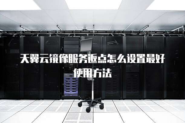 天翼云镜像服务返点怎么设置最好使用方法