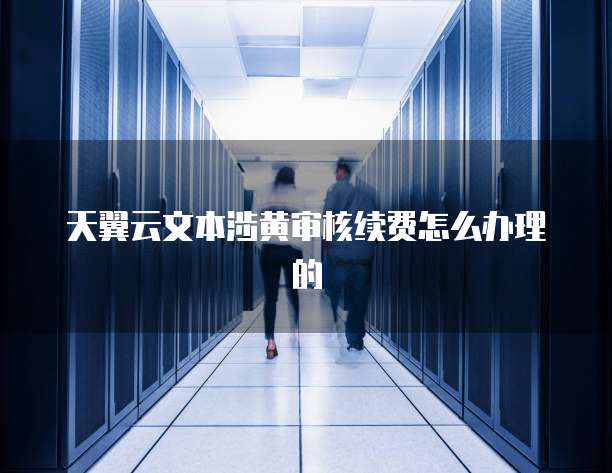 天翼云文本涉黄审核续费怎么办理的