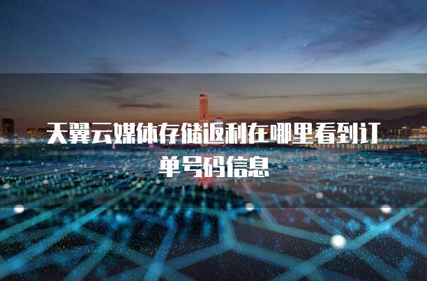 天翼云媒体存储返利在哪里看到订单号码信息