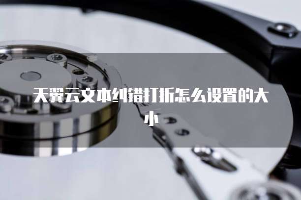 天翼云文本纠错打折怎么设置的大小