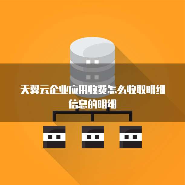 天翼云企业应用收费怎么收取明细信息的明细