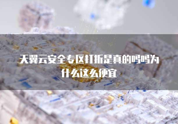 天翼云安全专区打折是真的吗吗为什么这么便宜