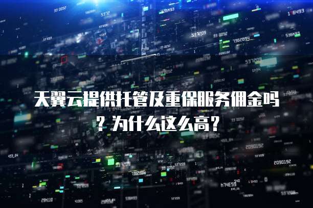 天翼云提供托管及重保服务佣金吗？为什么这么高？