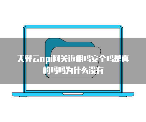 天翼云api网关返佣吗安全吗是真的吗吗为什么没有