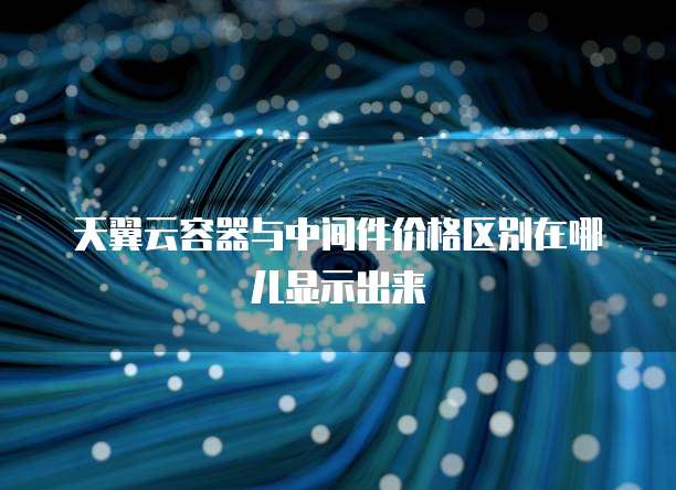 天翼云容器与中间件价格区别在哪儿显示出来