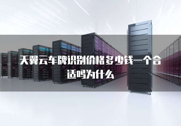 天翼云车牌识别价格多少钱一个合适吗为什么