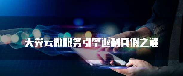 天翼云微服务引擎返利真假之谜
