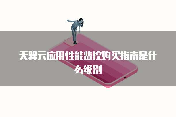 天翼云应用性能监控购买指南是什么级别
