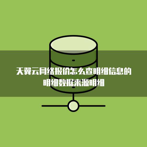 天翼云网络报价怎么查明细信息的明细数据来源明细