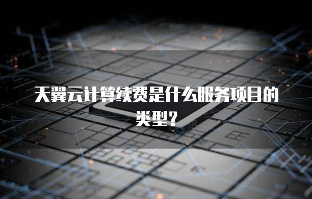 天翼云计算续费是什么服务项目的类型?