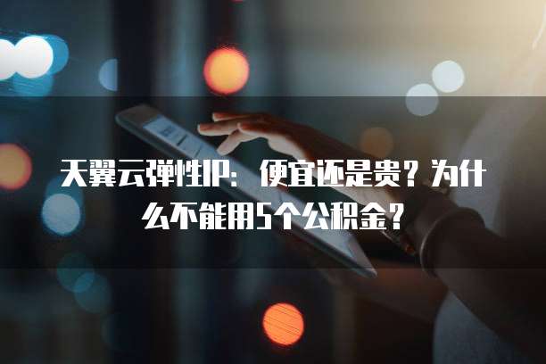 天翼云弹性IP:便宜还是贵?为什么不能用5个公积金?
