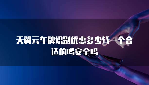 天翼云车牌识别优惠多少钱一个合适的吗安全吗
