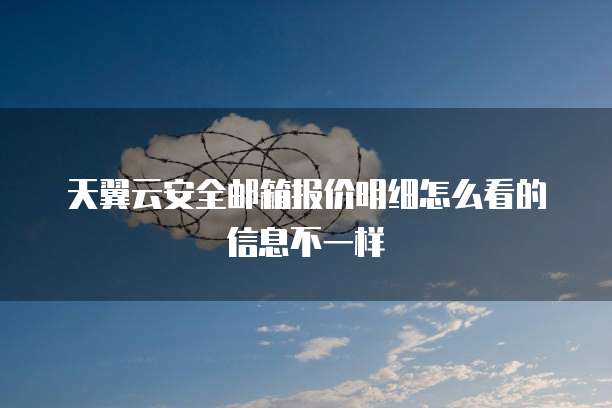 天翼云安全邮箱报价明细怎么看的信息不一样