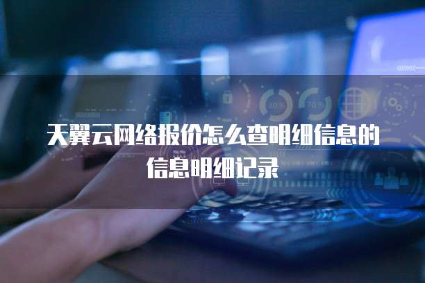 天翼云网络报价怎么查明细信息的信息明细记录