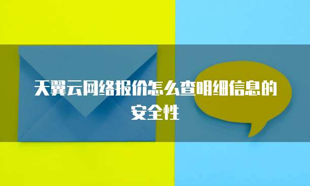 天翼云网络报价怎么查明细信息的安全性