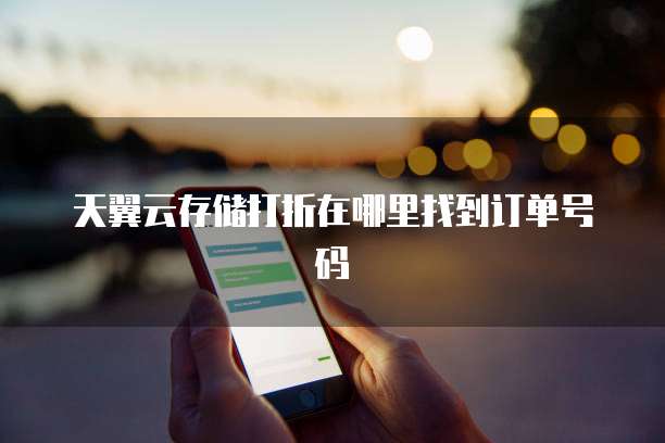 天翼云存储打折在哪里找到订单号码