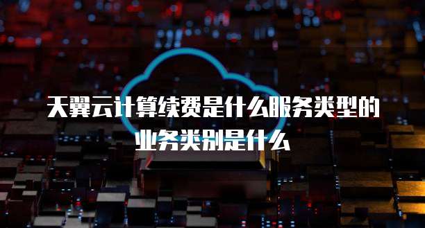 天翼云计算续费是什么服务类型的业务类别是什么