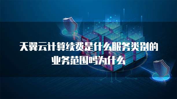 天翼云计算续费是什么服务类别的业务范围吗为什么