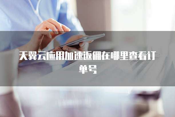 天翼云应用加速返佣在哪里查看订单号
