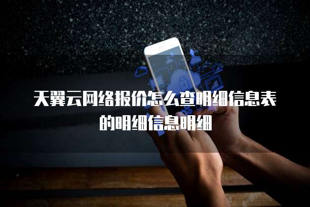 天翼云网络报价怎么查明细信息表的明细信息明细