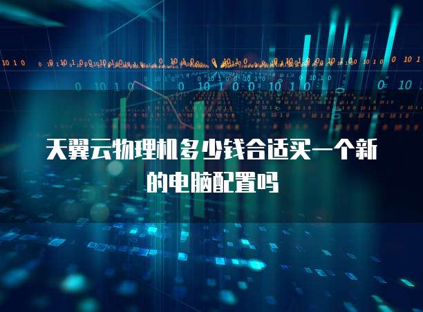 天翼云物理机多少钱合适买一个新的电脑配置吗