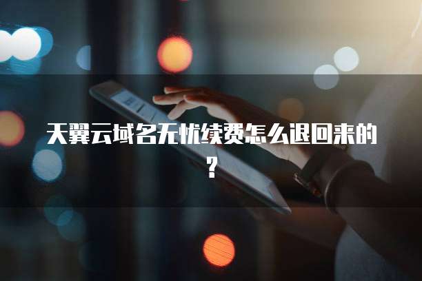 天翼云域名无忧续费怎么退回来的?