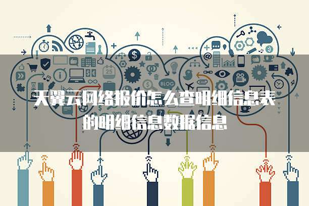 天翼云网络报价怎么查明细信息表的明细信息数据信息