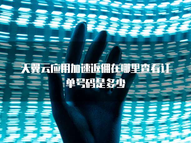 天翼云应用加速返佣在哪里查看订单号码是多少