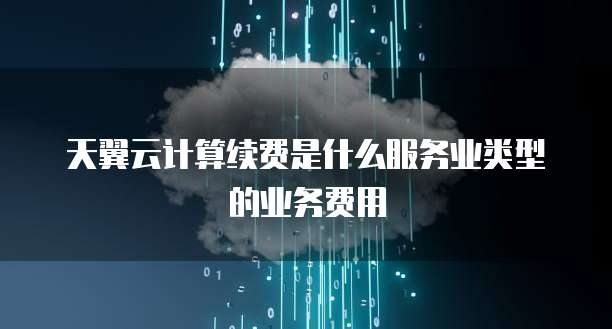 天翼云计算续费是什么服务业类型的业务费用
