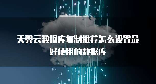 天翼云数据库复制推荐怎么设置最好使用的数据库