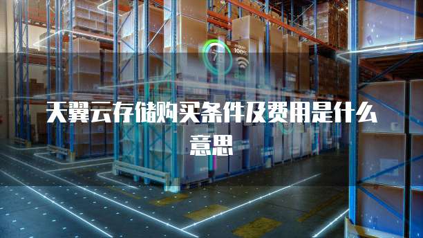 天翼云存储购买条件及费用是什么意思