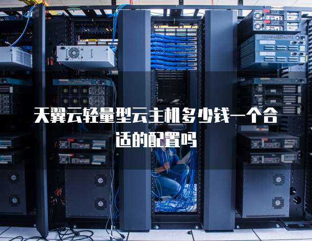 天翼云轻量型云主机多少钱一个合适的配置吗