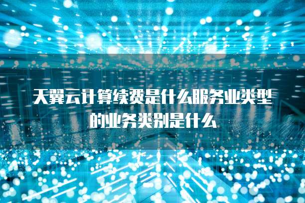 天翼云计算续费是什么服务业类型的业务类别是什么