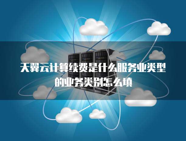 天翼云计算续费是什么服务业类型的业务类别怎么填