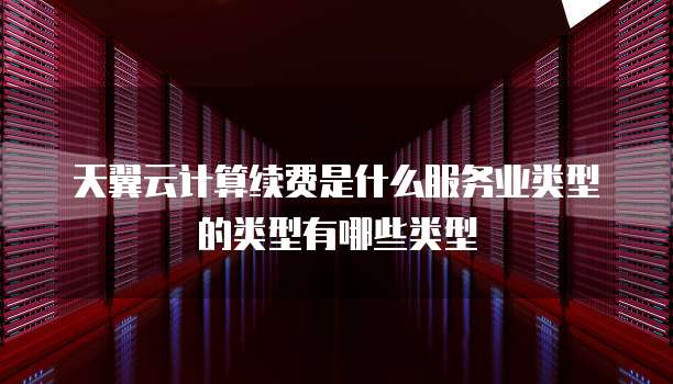 天翼云计算续费是什么服务业类型的类型有哪些类型