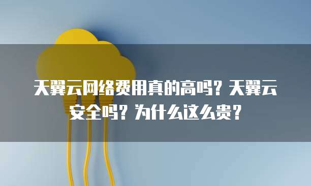 天翼云网络费用真的高吗?天翼云安全吗?为什么这么贵?