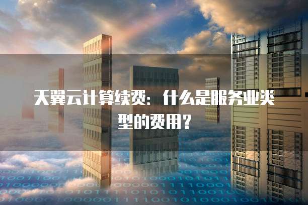 天翼云计算续费:什么是服务业类型的费用?