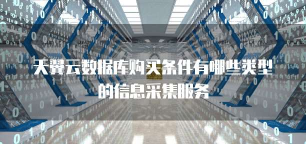 天翼云数据库购买条件有哪些类型的信息采集服务