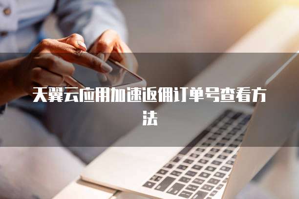 天翼云应用加速返佣订单号查看方法