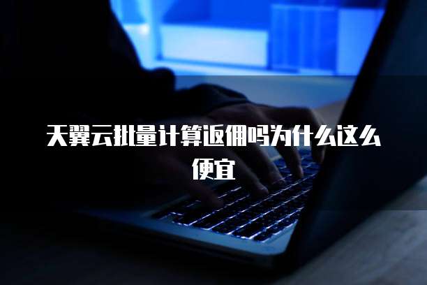 天翼云批量计算返佣吗为什么这么便宜