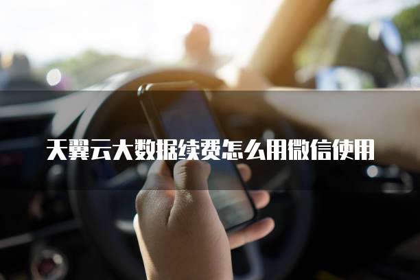 天翼云大数据续费怎么用微信使用