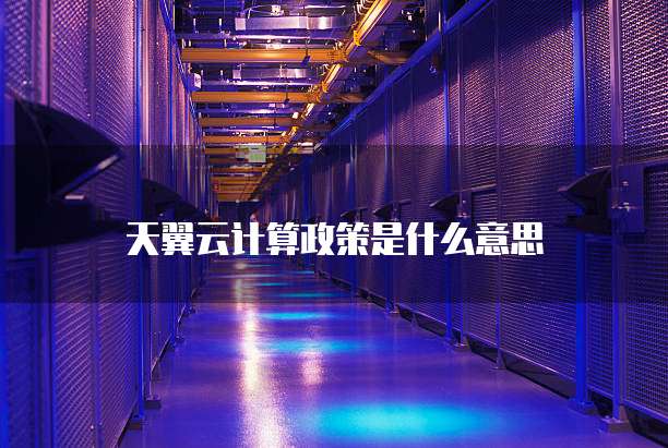 天翼云计算政策是什么意思