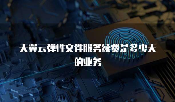 天翼云弹性文件服务续费是多少天的业务
