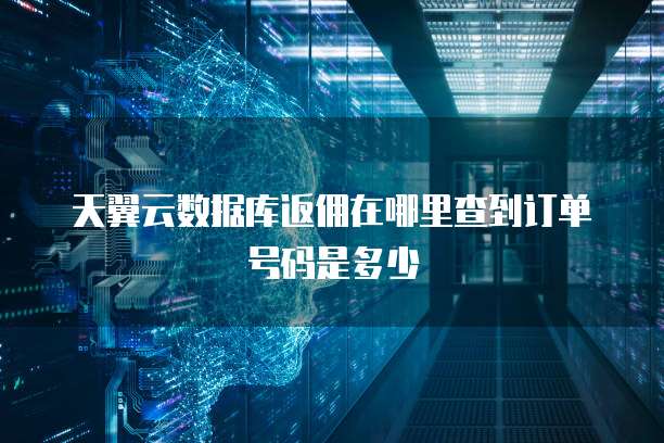天翼云数据库返佣在哪里查到订单号码是多少