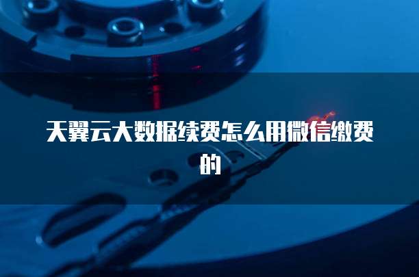 天翼云大数据续费怎么用微信缴费的