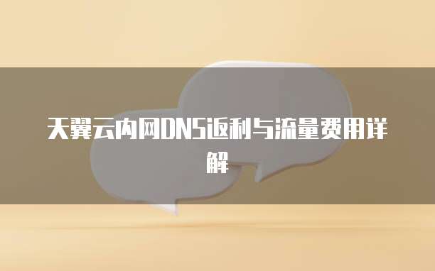 天翼云内网DNS返利与流量费用详解